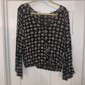 printed long sleeve top